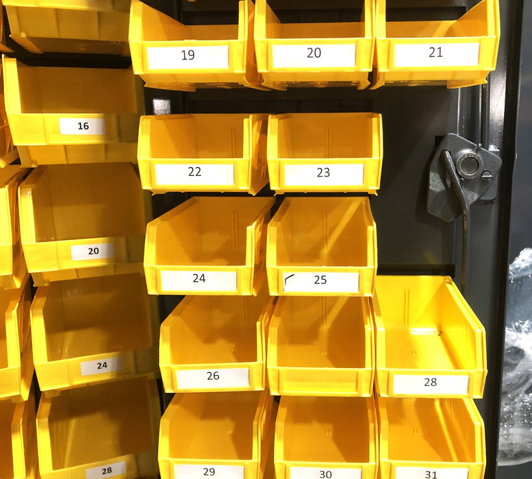 Stronghold 36x24x76 Inch Cabinet With Bins .36-BB-240G USED LOCAL PICKUP ONLY