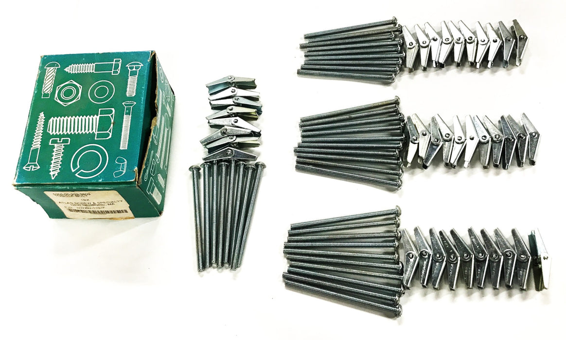 Atlas Screw 1/4 inch x 4 inch Toggle Bolts 5306-00-209-3809 [Lot of 38] NOS