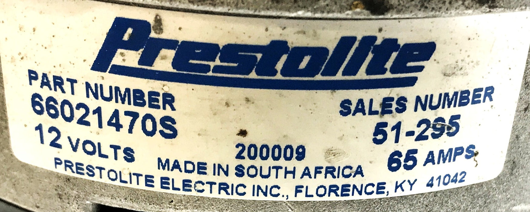 Prestolite 12V 65 AMPS Alternator (Missing 1 Terminal) 66021470S USED