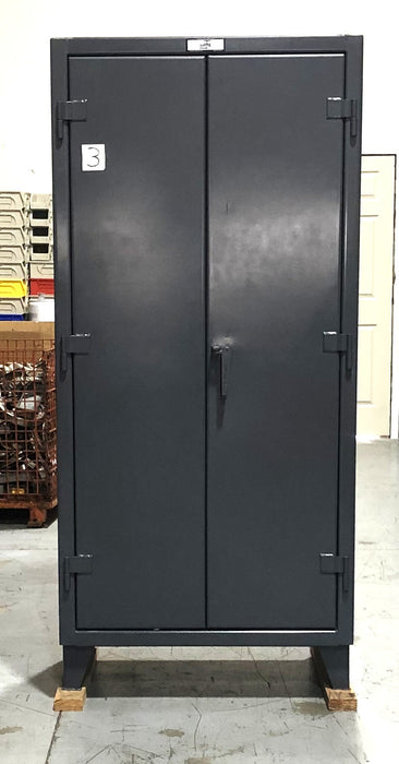 Stronghold 36x24x78IN Mounted Cabinet W/Bins .36-BB-240G USED LOCAL PICKUP ONLY