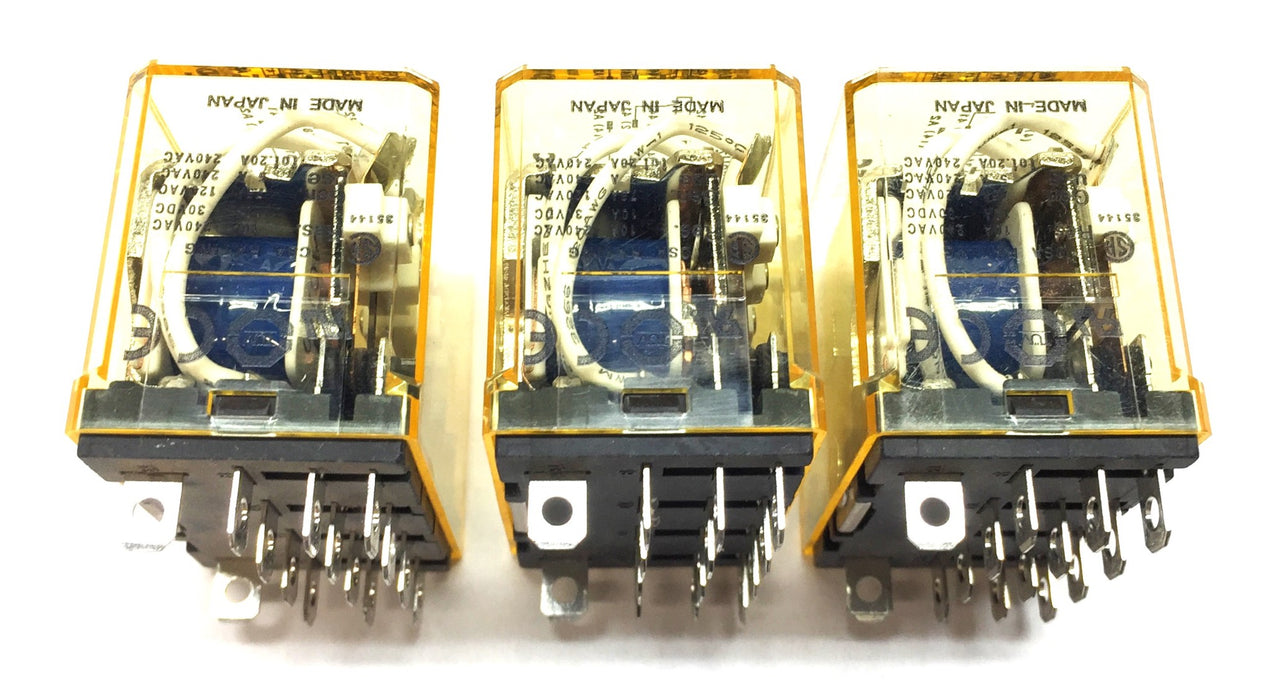 IDEC AC120V 50/60Hz Relay RH4B-U [Lot of 3] NOS