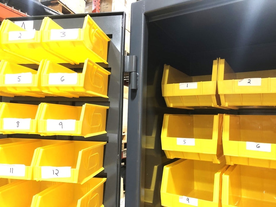 Stronghold 36x24x78IN Mounted Cabinet W/Bins .36-BB-240G USED LOCAL PICKUP ONLY