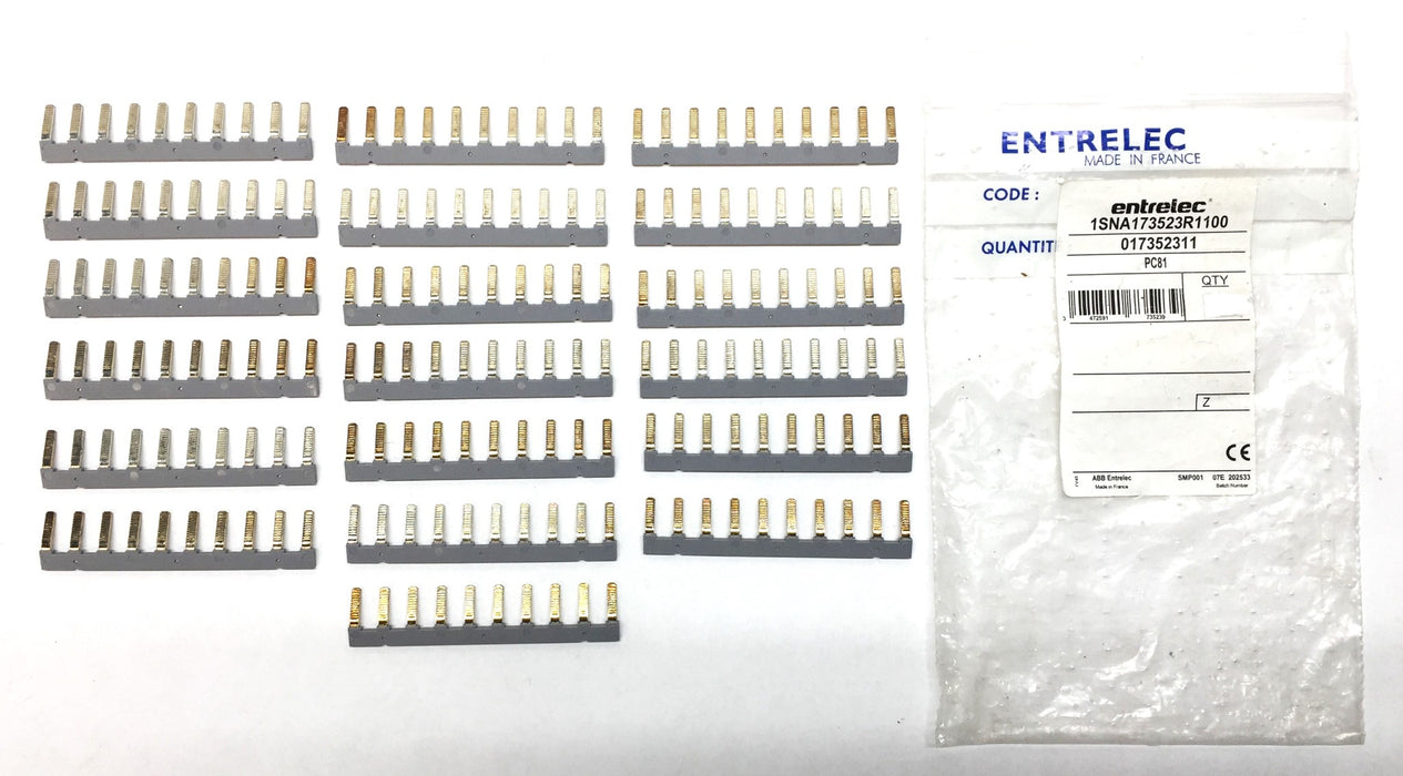 ABB Entrelec Jumper Bar 10-Pole Connector 1SNA173523R1100 [Lot of 19] NOS