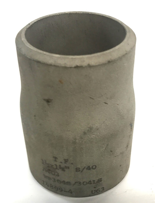 T.F. 1-1/2" x 1-1/4" Concentric Reducer WP304S/304LS (14899-4) NOS