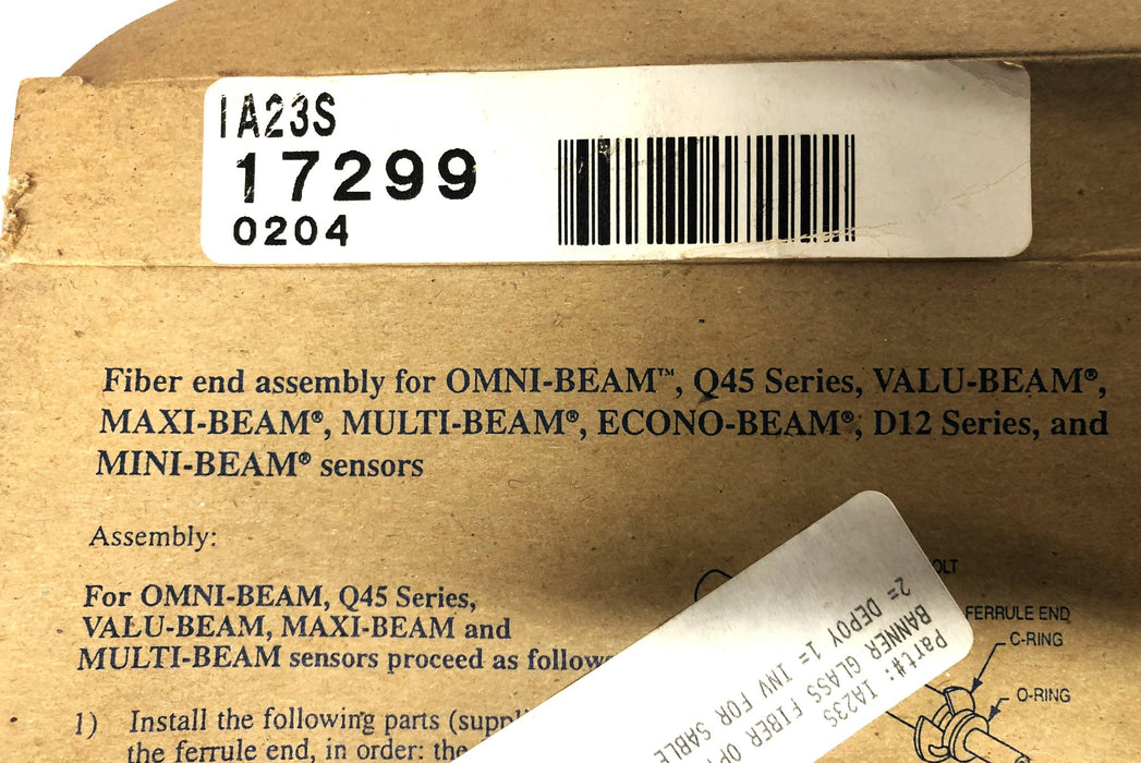 Banner IA23S Fiber Optic Sensor 17299 NOS