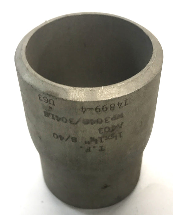 T.F. 1-1/2" x 1-1/4" Concentric Reducer WP304S/304LS (14899-4) NOS