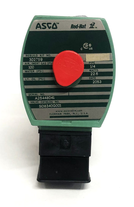 ASCO Red Hat II Solenoid Valve SD8340G001 NOS