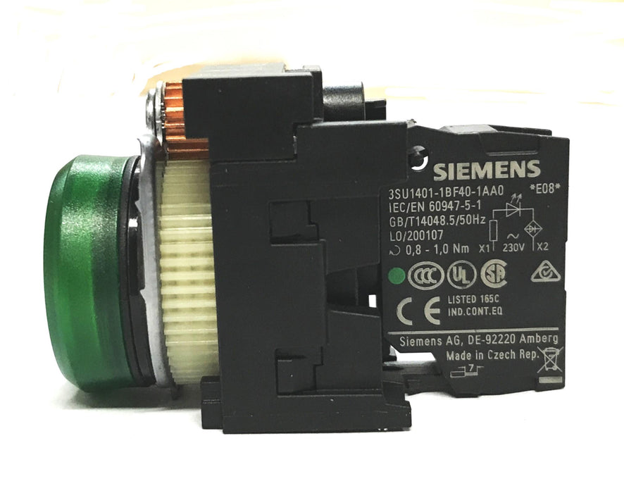 Siemens Push Button Switch Green 3SU1106-6AA40-1AA0 NOS