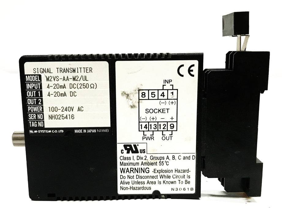 M-System Model M2VS Signal Transmitter M2VS-AA-M2/UL NOS