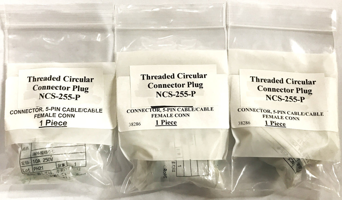 Unbranded Threaded Circular Connector Plug NCS-255-P [Lot of 3] NOS