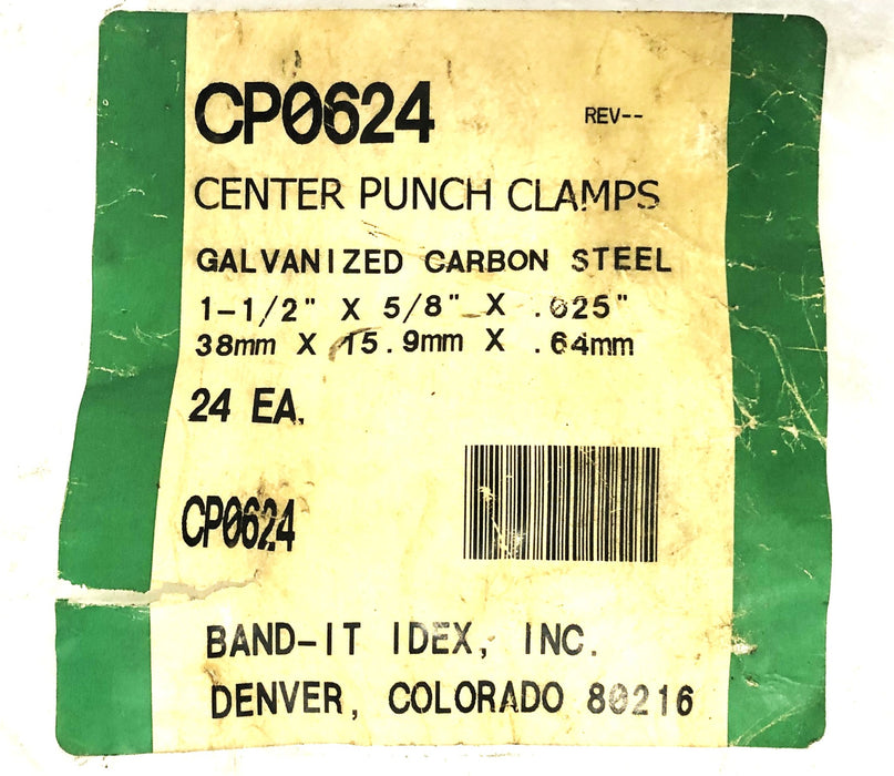 Band-It 1-1/2X5/8X0.025 Inch Center Punch Clamp CP0624 [Lot of 8] NOS