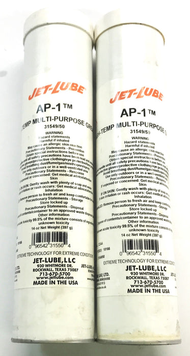 JET-LUBE High-Temp Multi-Purpose Grease 31549/50 [Lot Of 2] NOS