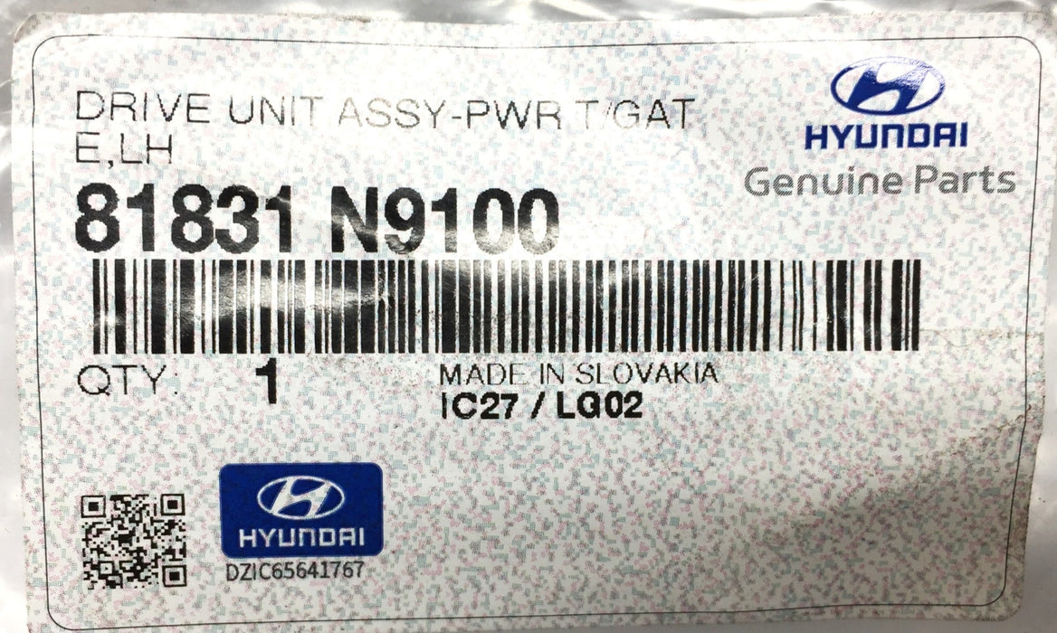 Hyundai Power Tailgate Drive LH Assembly 81831 N9100 (81831N9100)*OEM Sealed*NOS