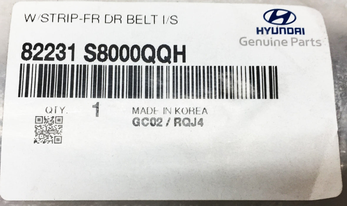 Hyundai w/Strip-FR DR Belt I/S LH 82231 S8000QQH (82231S8000QQH) [Lot of 3] NOS