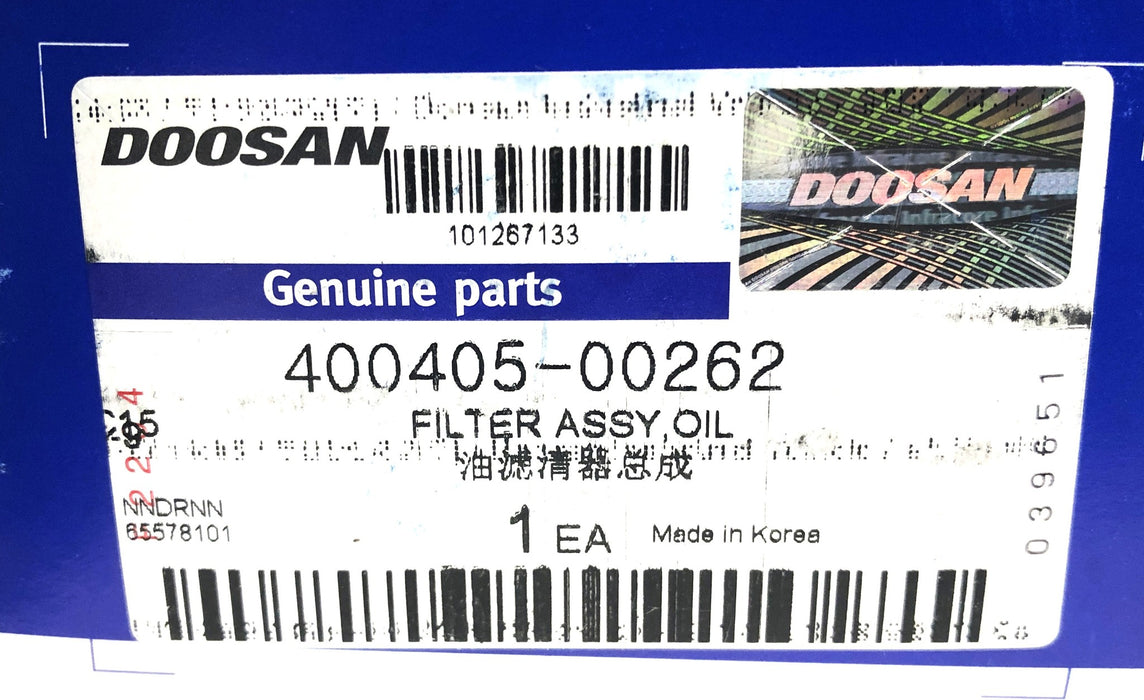 Doosan Oil Filter 400405-00262 NOS