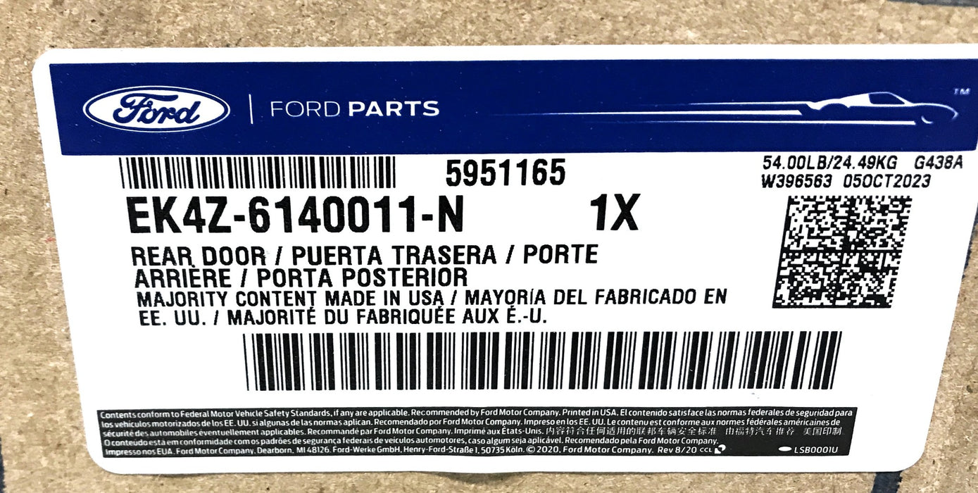 Ford OEM SEALED Rear Door Assembly EK4Z-6140011-N NOS FREIGHT