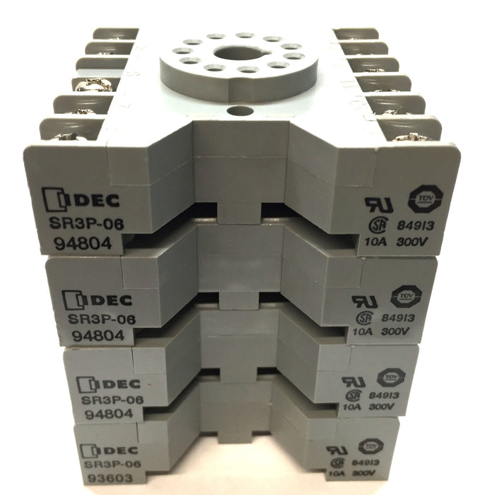 IDEC 10A/300V Relay Socket Base SR3P-06 [Lot of 4] NOS