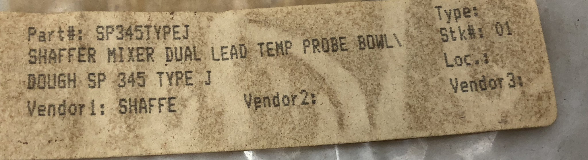 Shaffer Type J Mixer Dual Lead Temp Probe SP345 NOS