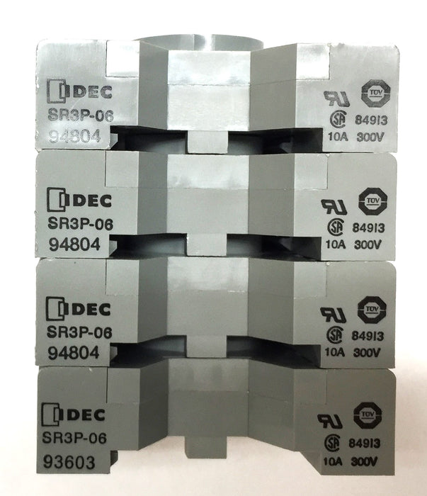 IDEC 10A/300V Relay Socket Base SR3P-06 [Lot of 4] NOS
