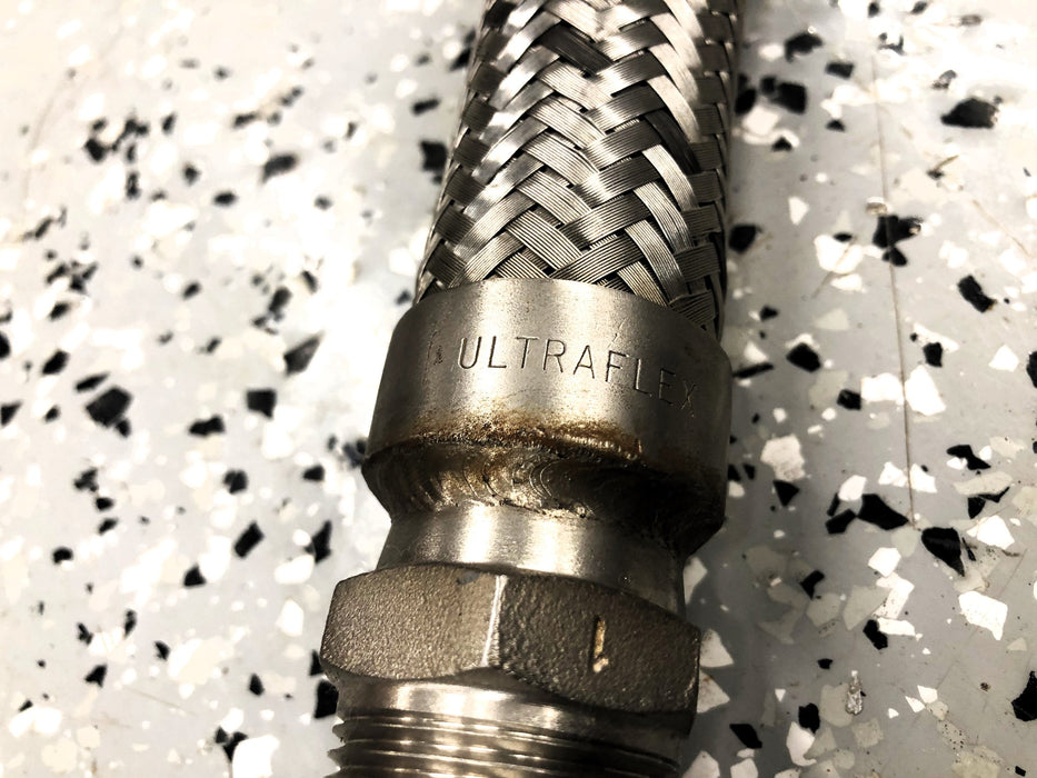 Ultraflex 3 Feet Stainless Steel Braided Hose W/ MB-304 Ends NOS