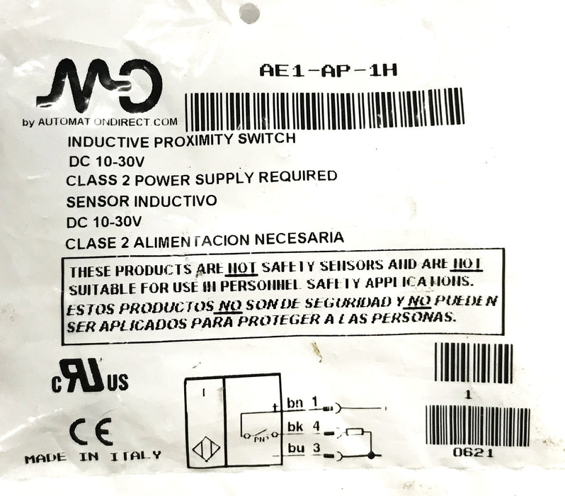 Automation Direct Inductive Proximity Sensor AE1-AP-1H NOS