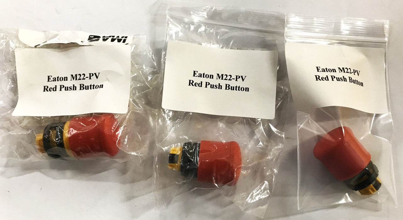 Eaton Emergency Red Push Button M22-PV [Lot of 3] NOS