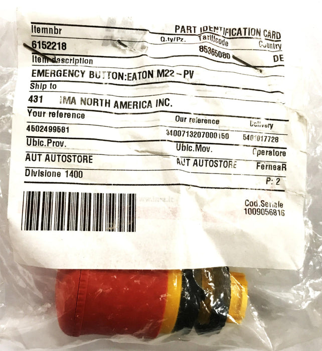 Eaton Emergency Red Push Button M22-PV [Lot of 3] NOS