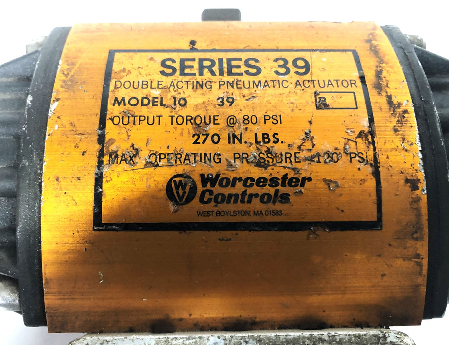 Worcester Controls Pneumatic Rotary Actuator Model 10 Series 39 USED
