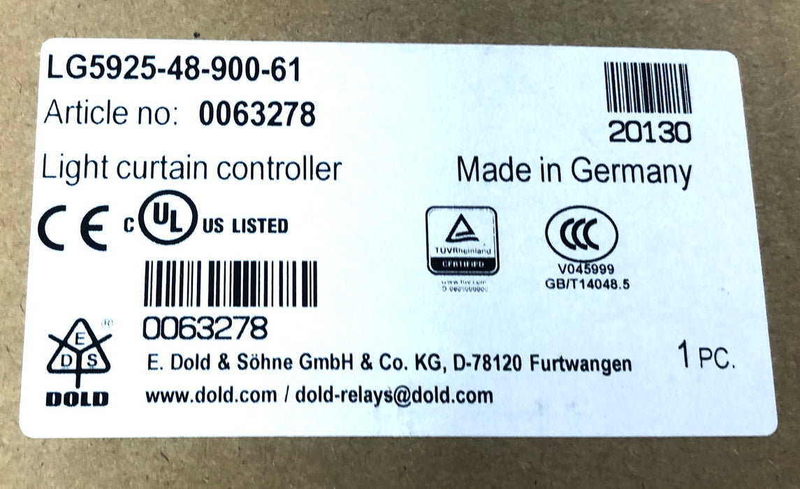 Dold Light curtain Controller LG5925-48-900-61 NOS