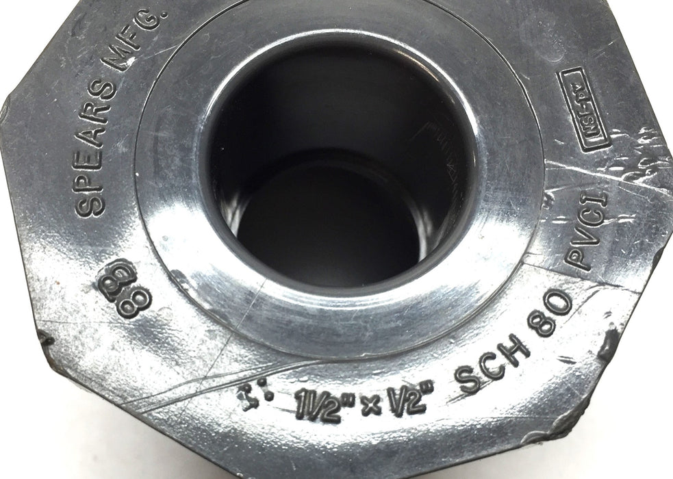 Spears PVC 1-1/2" X 1/2" Split Reducer Bushing SCH80 PVCI 837-209 [Lot of 4] NOS