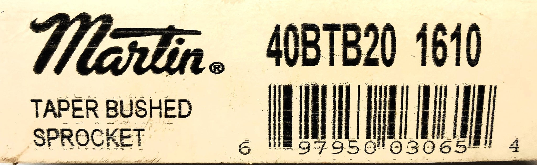 Martin Taper Bushed Sprocket 40BTB20-1610 NOS