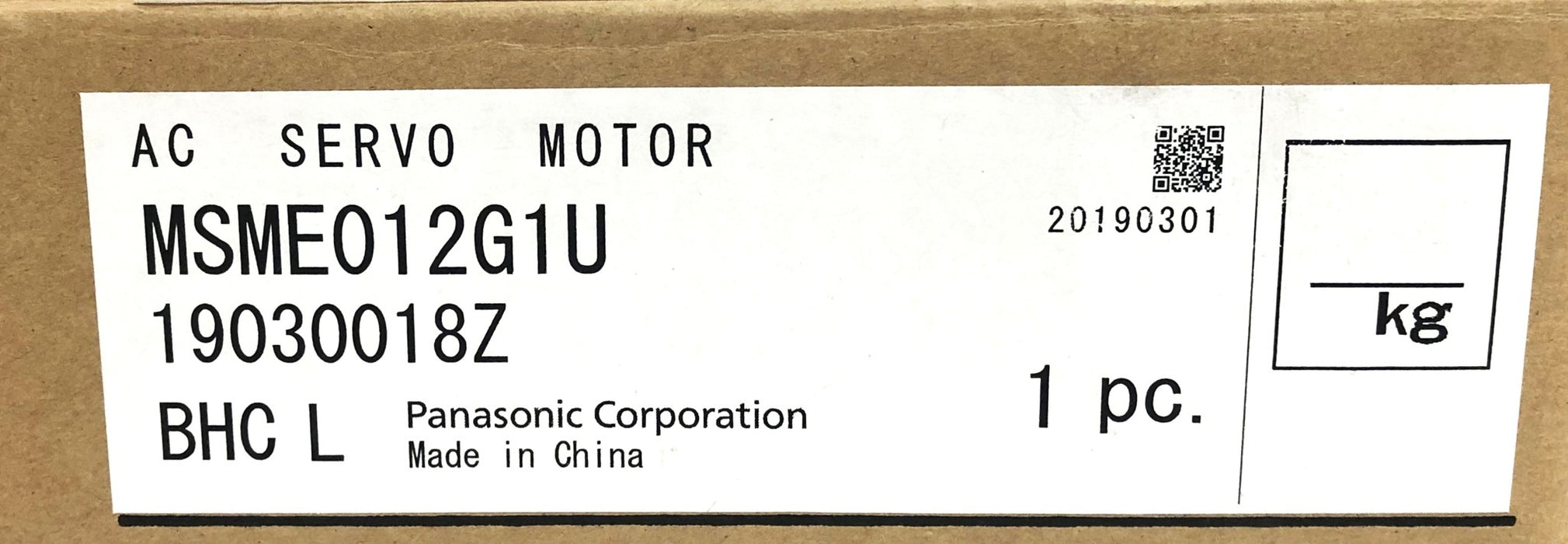 Panasonic AC Servo Motor MSME012G1U NOS
