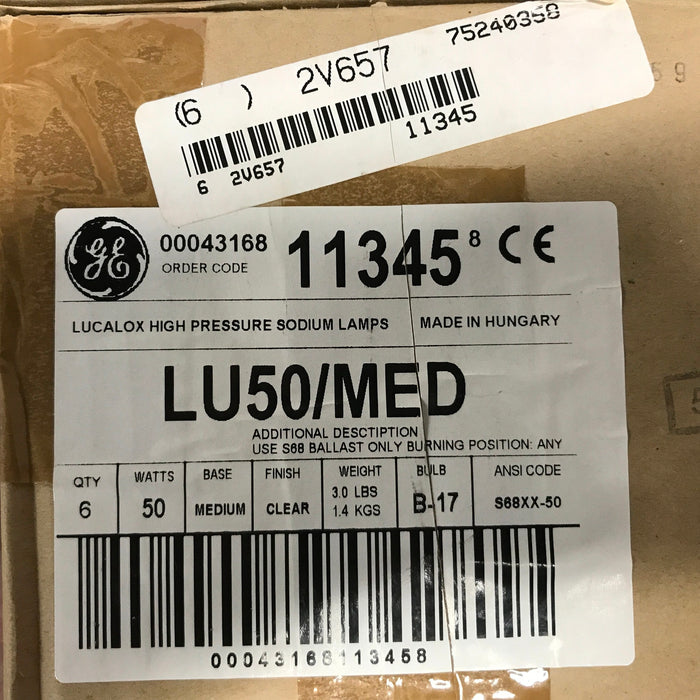 GE 50 watt Lucalox Lamp 11345 [Lot of 5] NOS