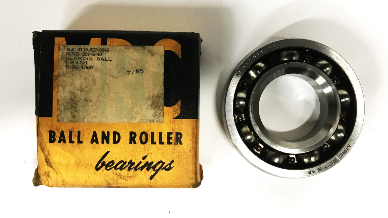 MRC Single Row Deep Groove Tapered Ball Bearing 207-S-42 NOS