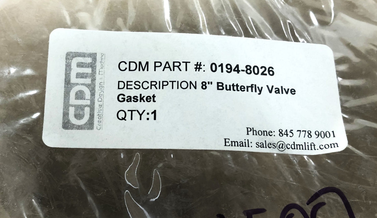 CDM 8 Inch Silicone Butterfly Valve Gasket 0194-8026 [Lot of 2] NOS