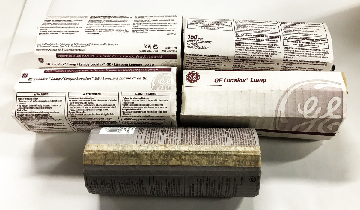 GE 150 watt Lucalox Lamp 85371 [Lot of 5] NOS