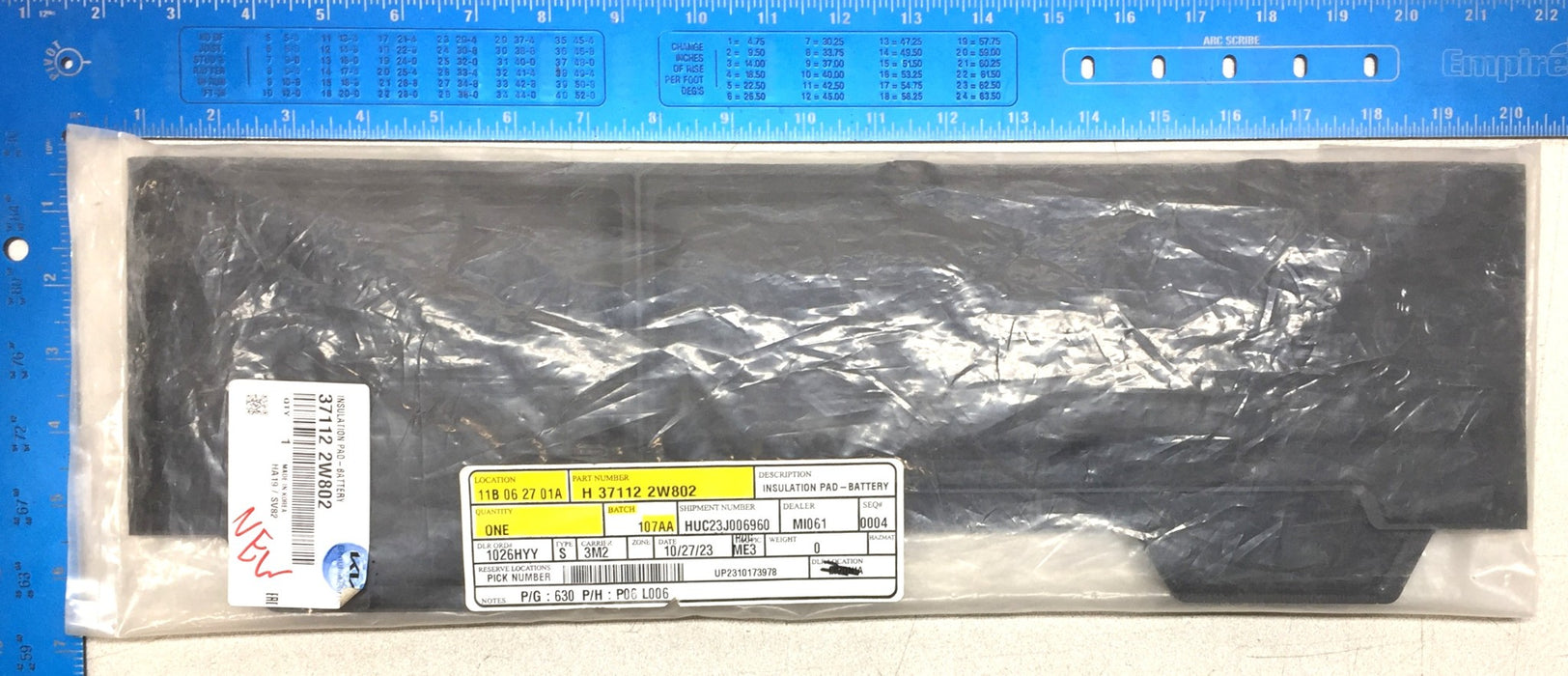 Kia Battery Insulation Pad 37112 2W802 (371122W802) *OEM SEALED* NOS