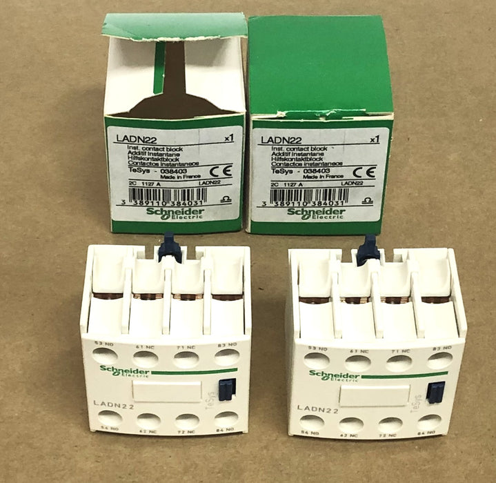 Schneider Electric LADN22 Inst. Contact Block TeSys 038403 [Lot of 2] NOS