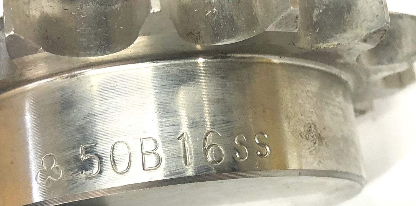 Unbranded 0.63 Inch Bore Roller Chain Sprocket 50B16SS NOS