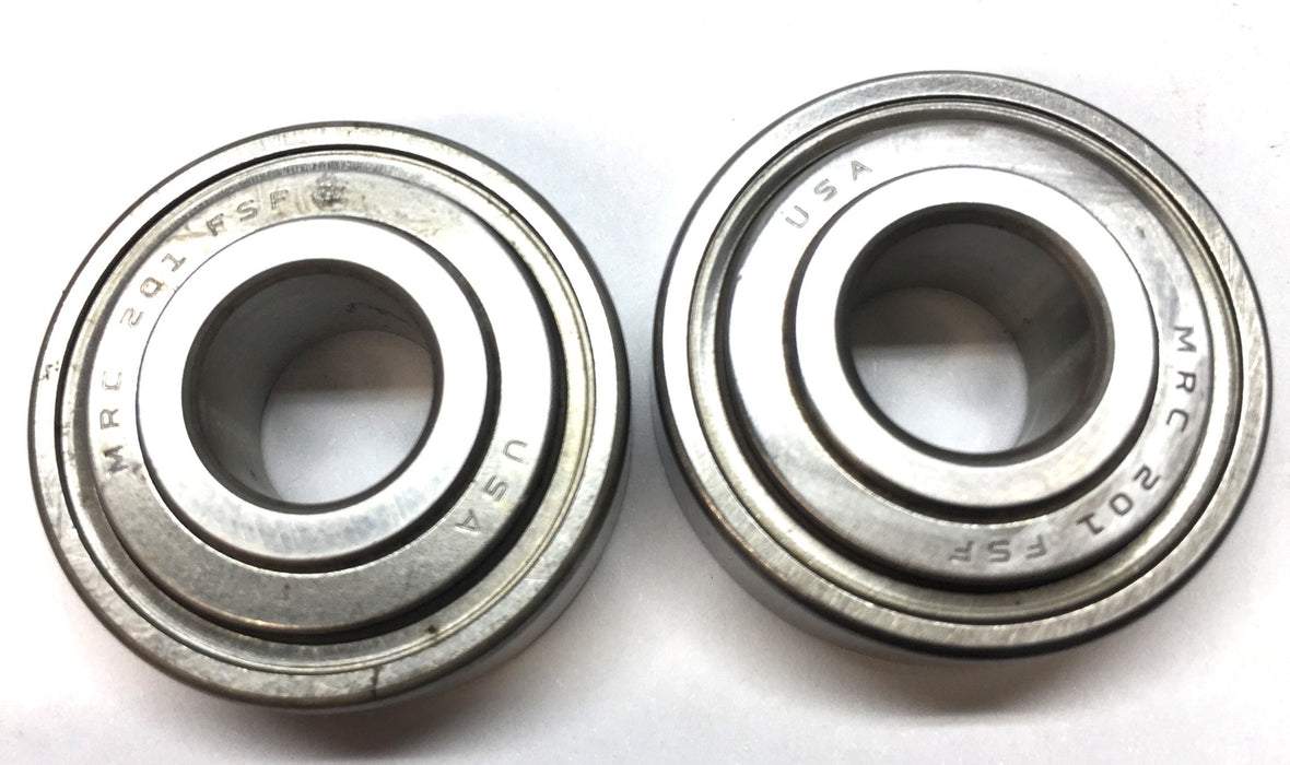 MRC Sealed Dual-Sided Steel Roller Ball Bearing (No Box) 201FSF [Lot of 2] NOS