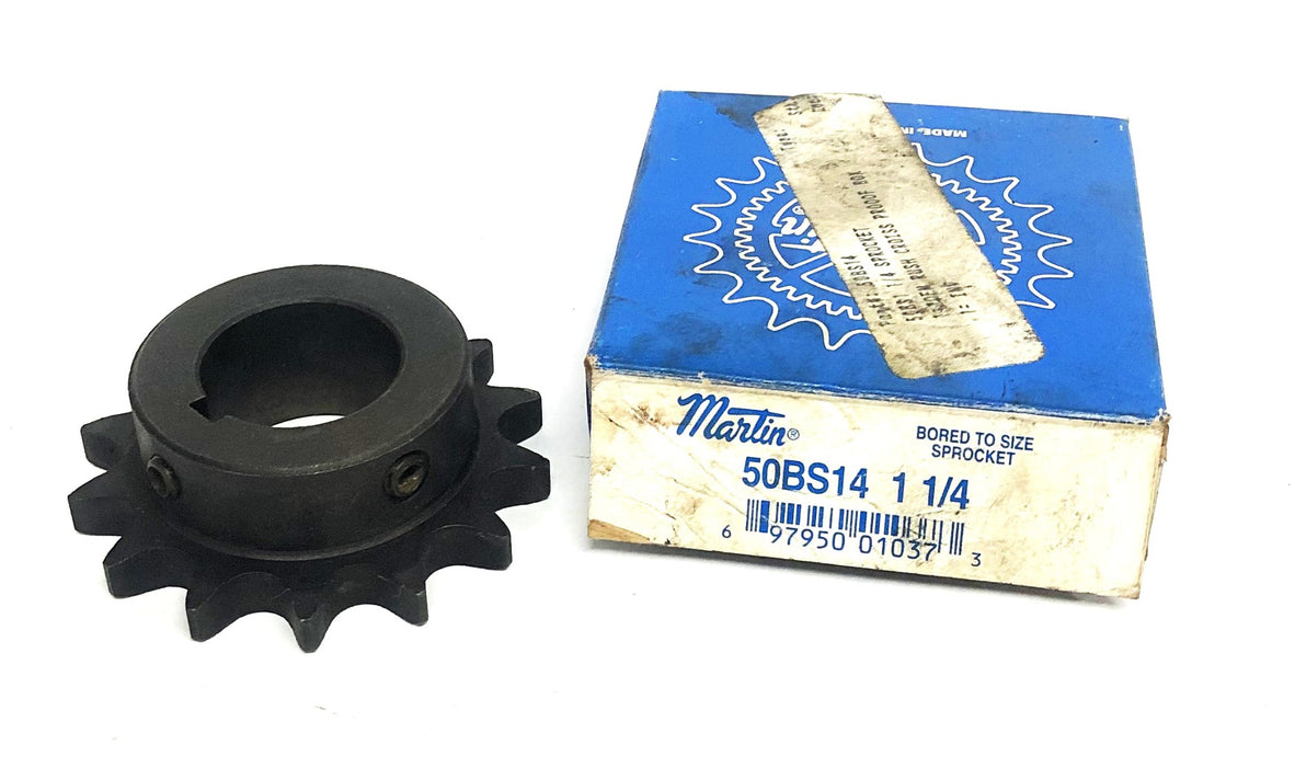 Martin Bored To Size Roller Chain Sprocket 50BS14 1-1/4 NOS