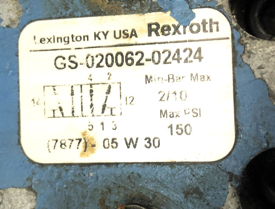 Rexroth Solenoid Directional Valve GS-020062-02424 USED