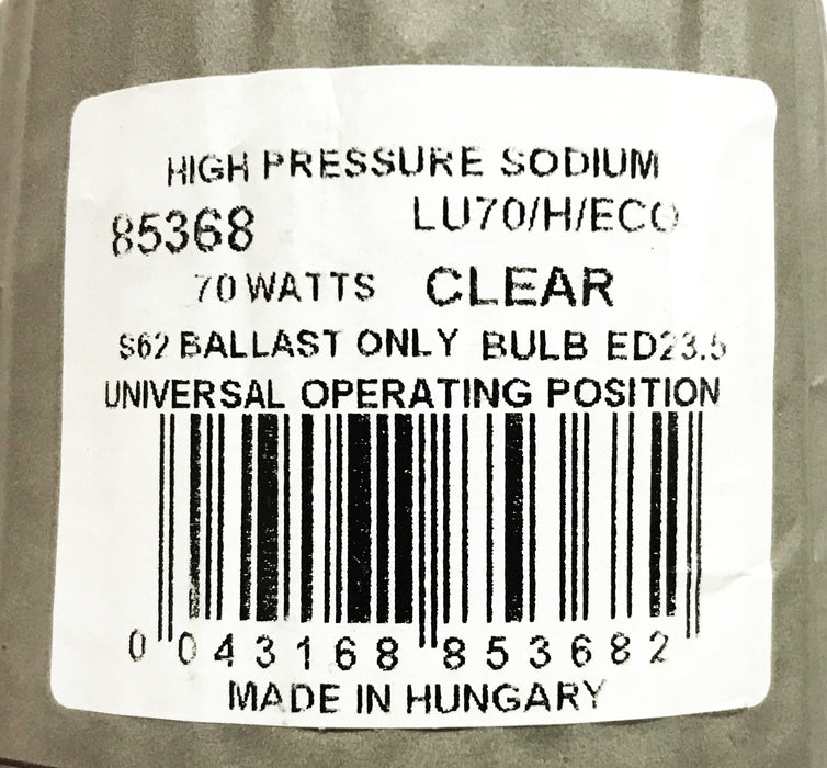 GE 70 watt Clear Lucalox Lamp 85368 [Lot of 2] NOS