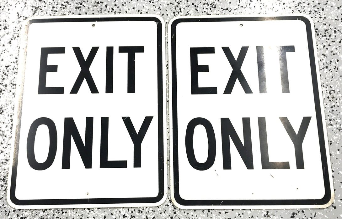 Unbranded Exit Only Aluminum Sign 24" x 18" x 2" [Lot Of 2] USED