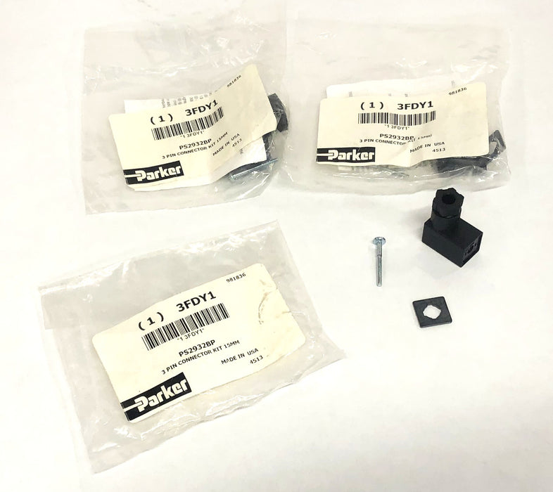 Parker 15MM Pin Connector Kit PS2932BP [Lot of 3] NOS