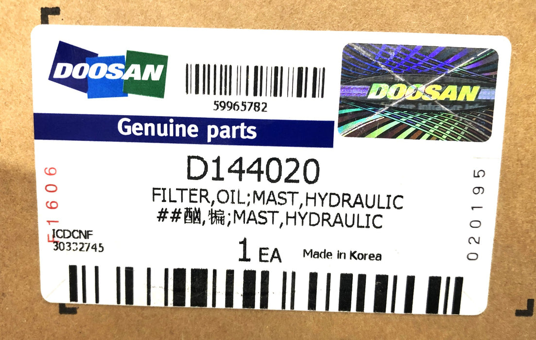 Doosan Hydraulic Oil Filter D144020 NOS