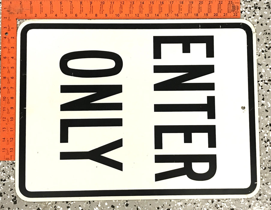 Unbranded Enter Only Aluminum Sign 24" x 18" x 2" USED