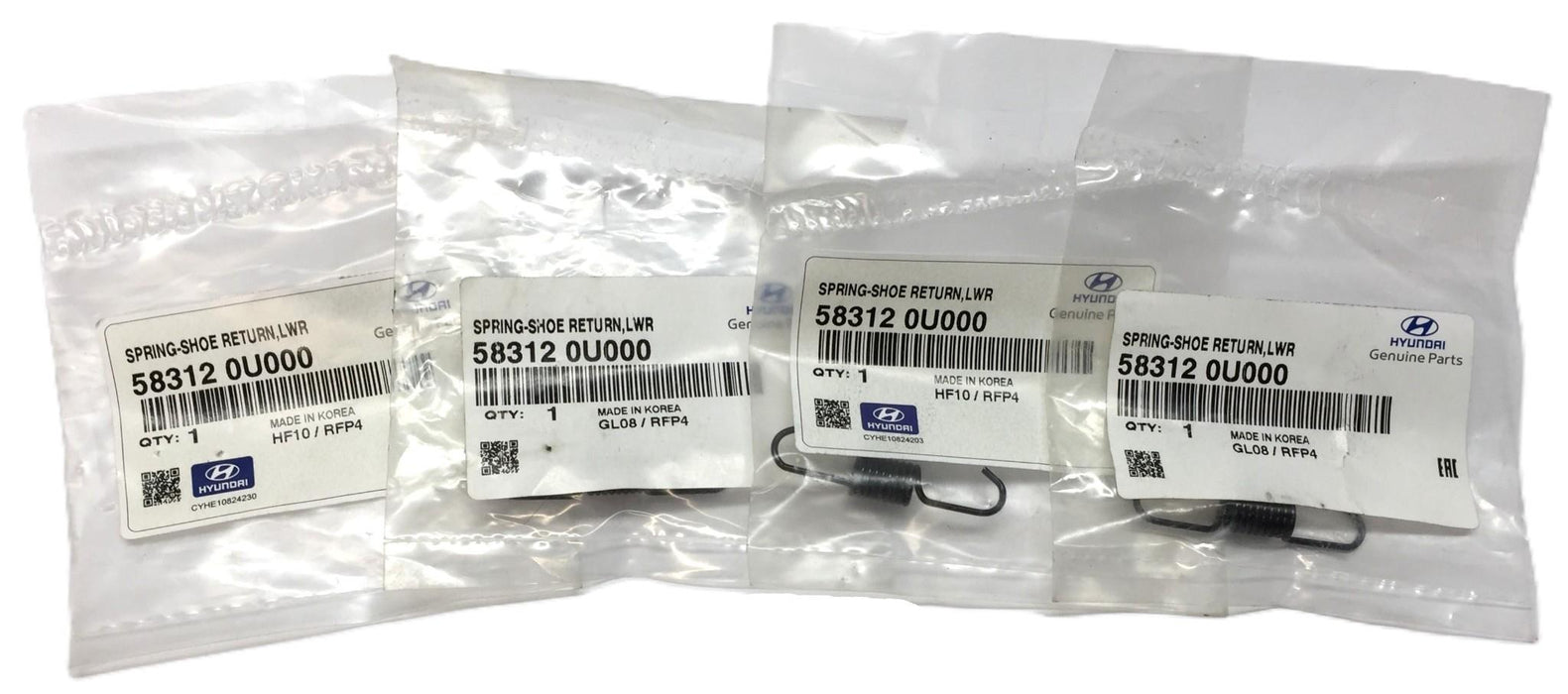 Hyundai Shoe Return Lower Spring 58312 0U000 *OEM SEALED* [Lot of 4] NOS