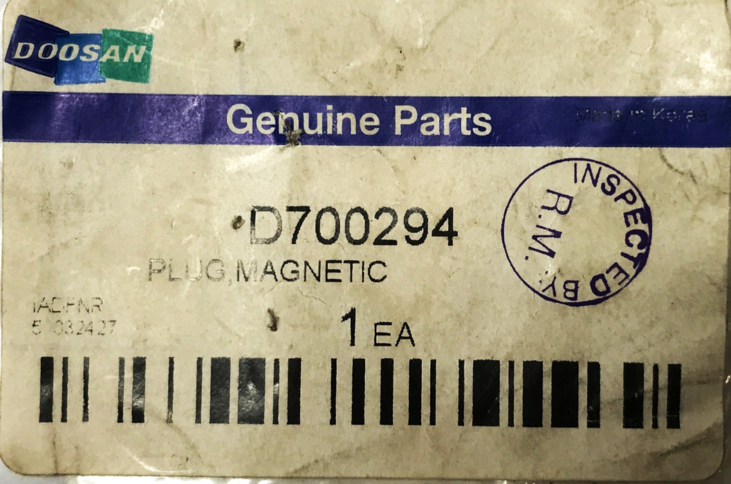 Doosan Daewoo Forklift Magnetic Plug D700294 NOS