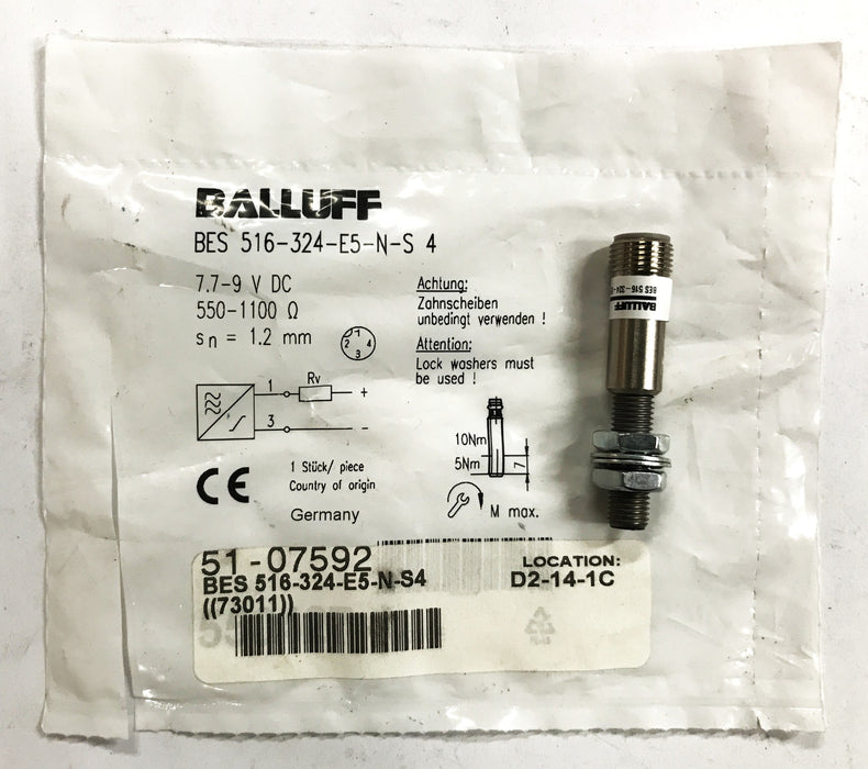 Balluff Inductive Sensor BES 516-324-E5-N-S4 NOS